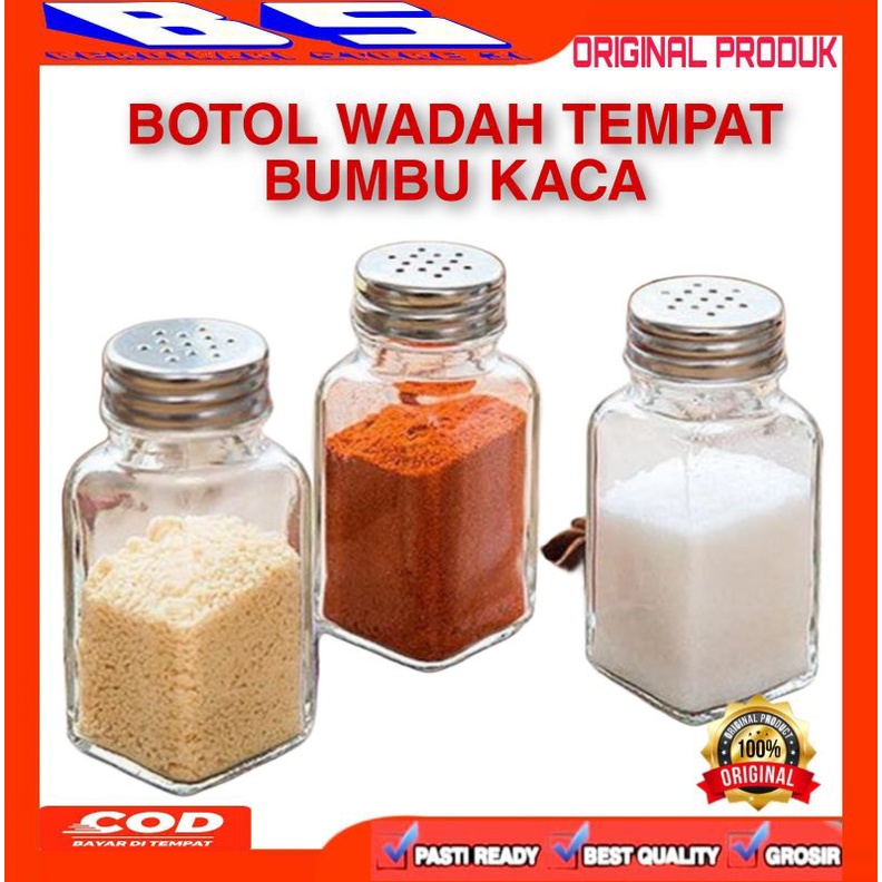 [BS] BOTOL WADAH TEMPAT BUMBU KACA LUBANG MERICA DAPUR BELING