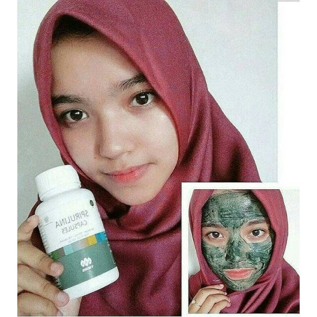 Masker wajah spirulina tiens 30 kapsul