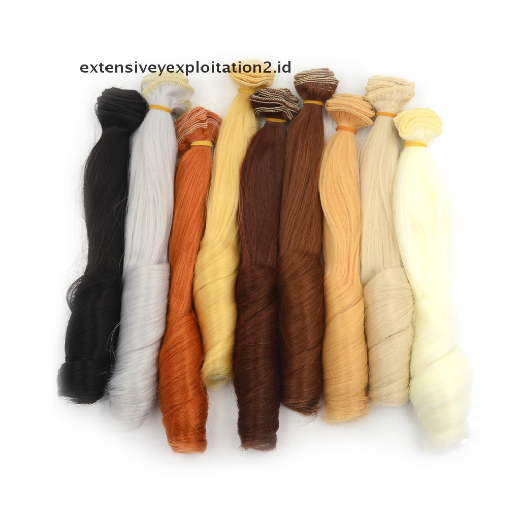 Rambut Palsu Keriting Tebal 20CM Warna Natural Untuk Boneka 1 / 3 1 / 4 1 / 6 BJD