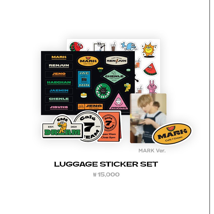 NCT DREAM “Cafe 7 DREAM” OFFICIAL MD SALES EVENT - Luggage Sticker Set