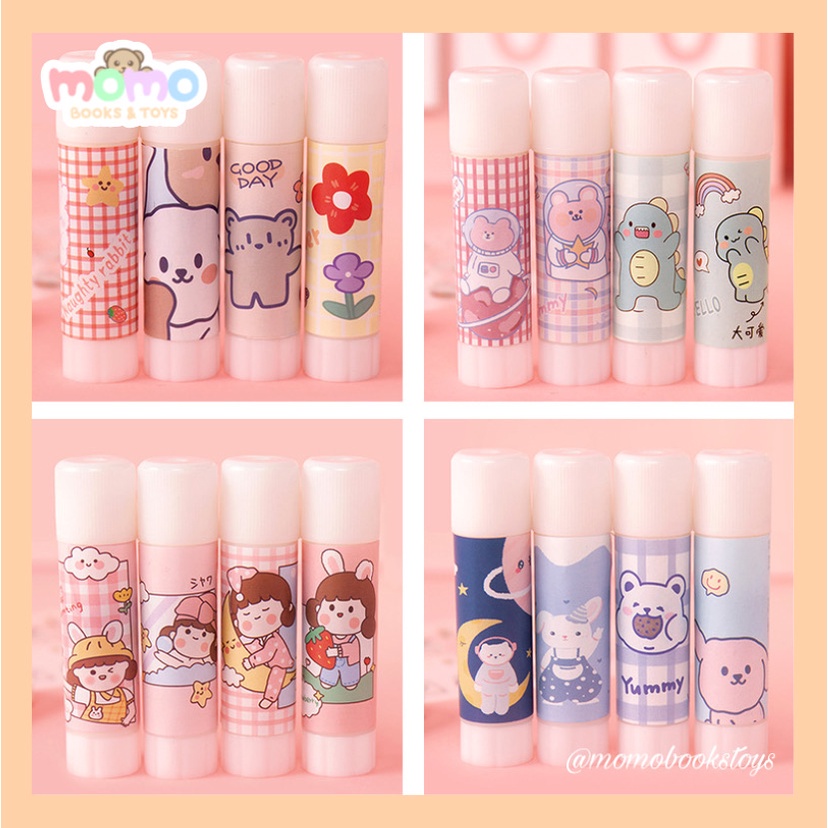 

[MOMO] 1 Pc Lem Kertas / Glue Stick Karakter Lucu Pastel Aesthetic Estetik | Tempel Kertas Lem Motif Kartun Catatan Buku Notebook Scrapbook Alat Tulis ATK Grosir Murah