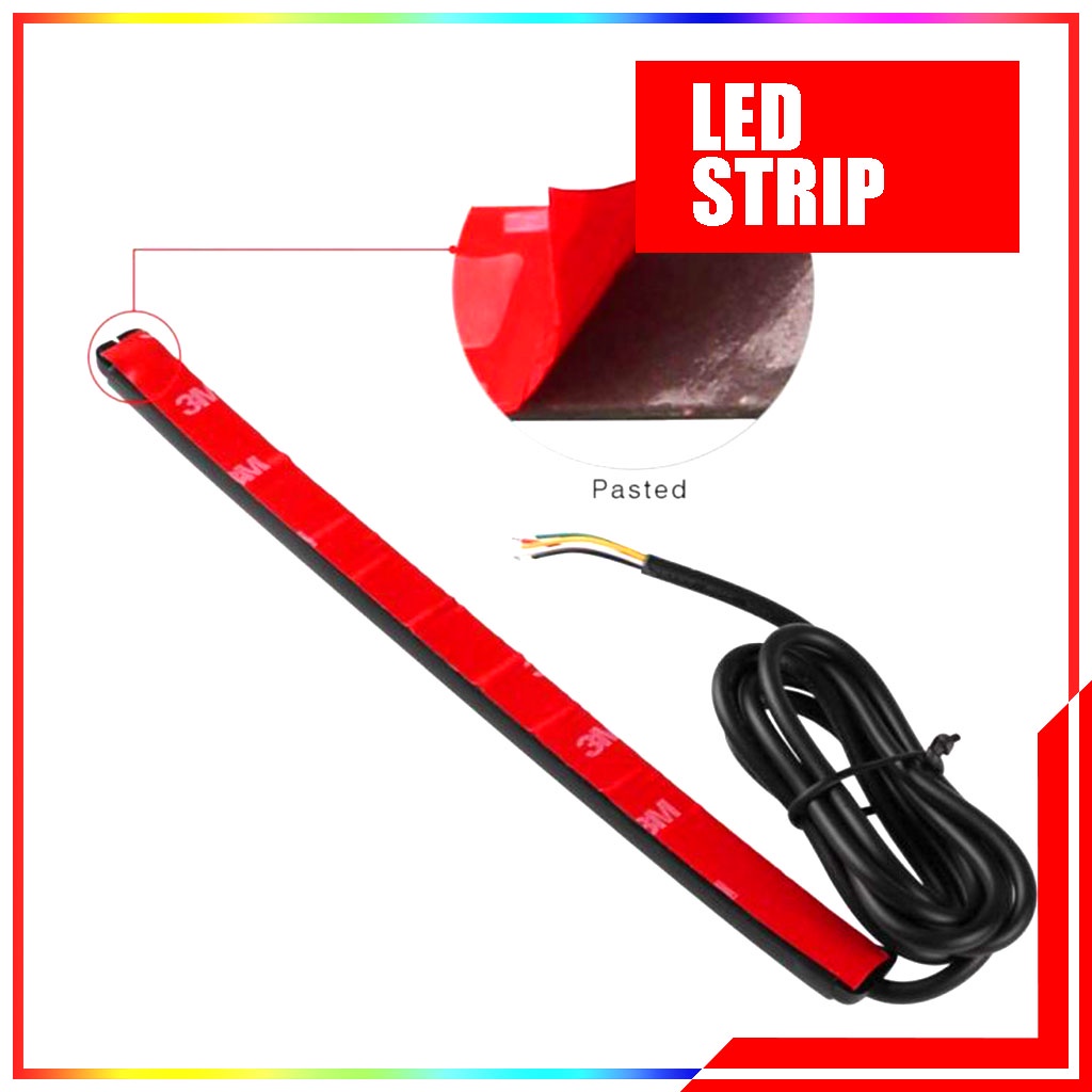 Lampu LED Strip Indikator Rem dan Sein Sepeda Motor Mobil Flexible - LED Bar Sign and Brake Assist Lamp Motorcycles
