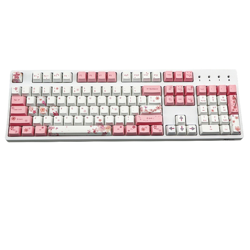 Btsg DIY Lima Sisi Pewarna-subbed Keycaps Tema Bunga Sakura/Gadis Dalam Irama Laut/Merah