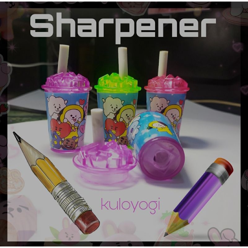 

Rautan BT21 Botol Boba Serutan Pensil Penghapus