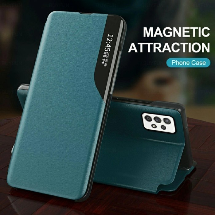 Case Smart Leather Wallet Samsung M32 Flip Cover Clear View