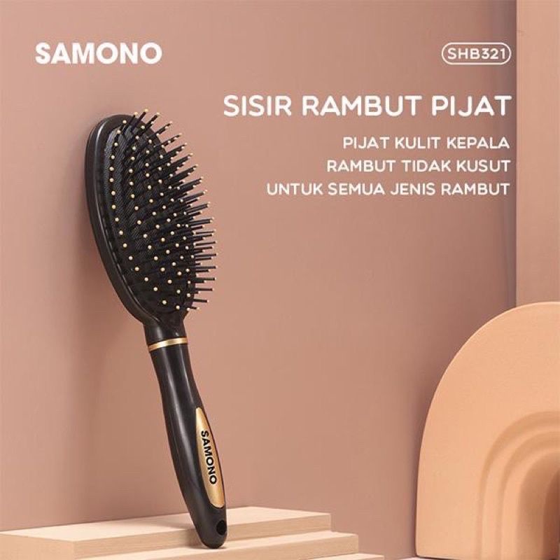 Samono Sisir Rambut Anti Kusut Hair Brush Comb Massage Semua Jenis Rambut Design Ergonomis SHB