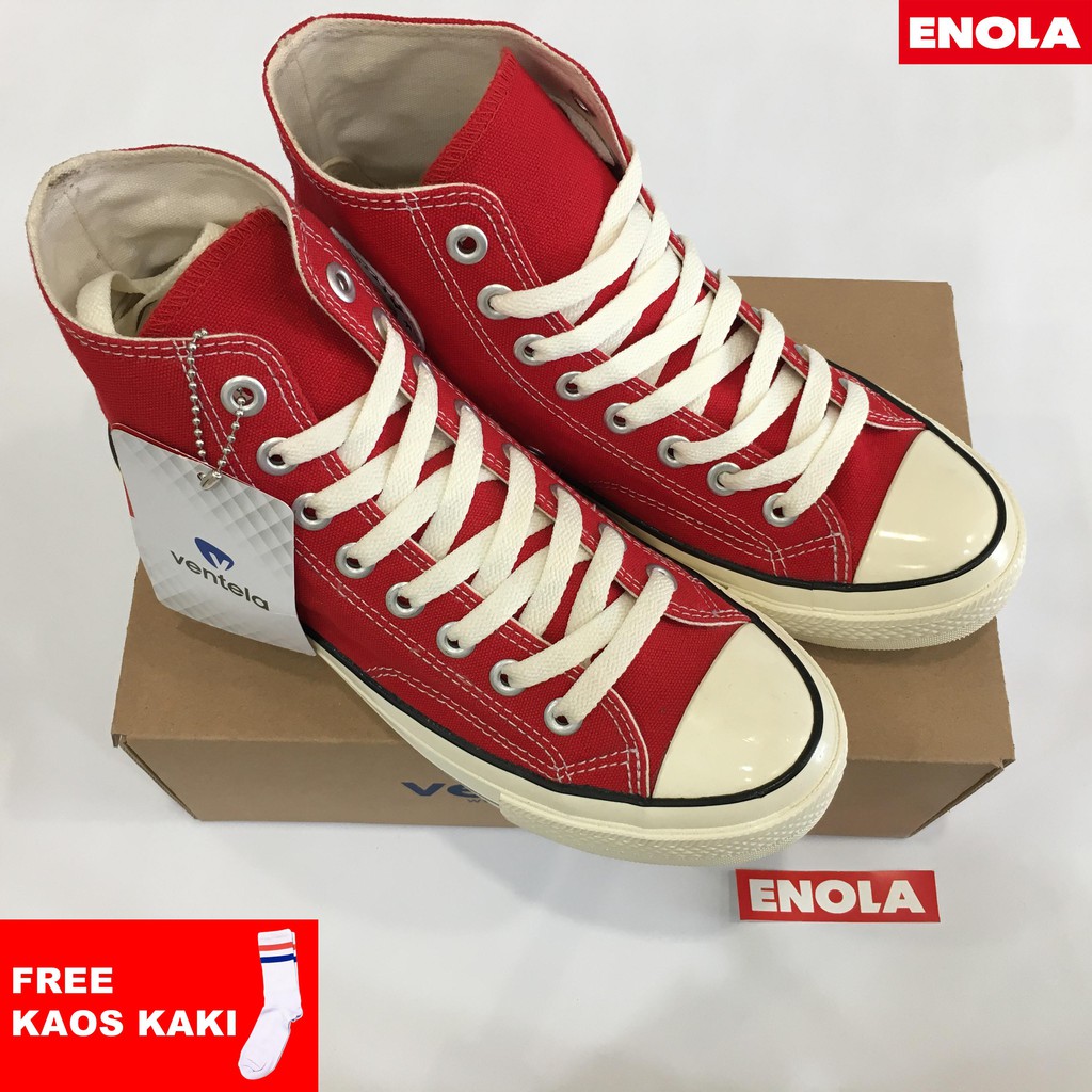 Sepatu Ventela Back To 70's High Red Original