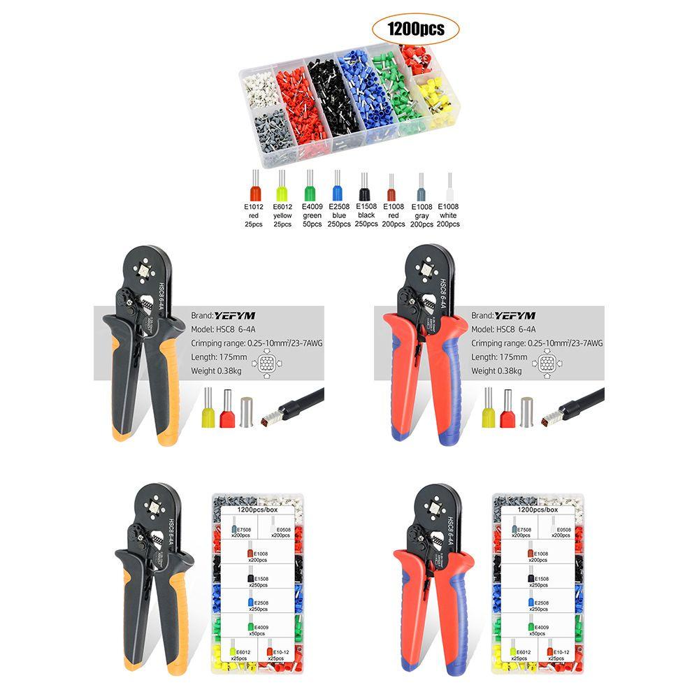 Solighter Ferrule Crimp Sets HSC8 6-4A Konektor Alat Tukang Listrik Terminal Kawat Wire Crimper Tool