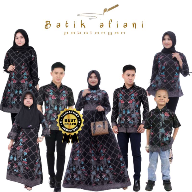 [ COD ]  Batik Couple keluarga sania ruffle ori ndoro jowi dnt  Motif Jaring