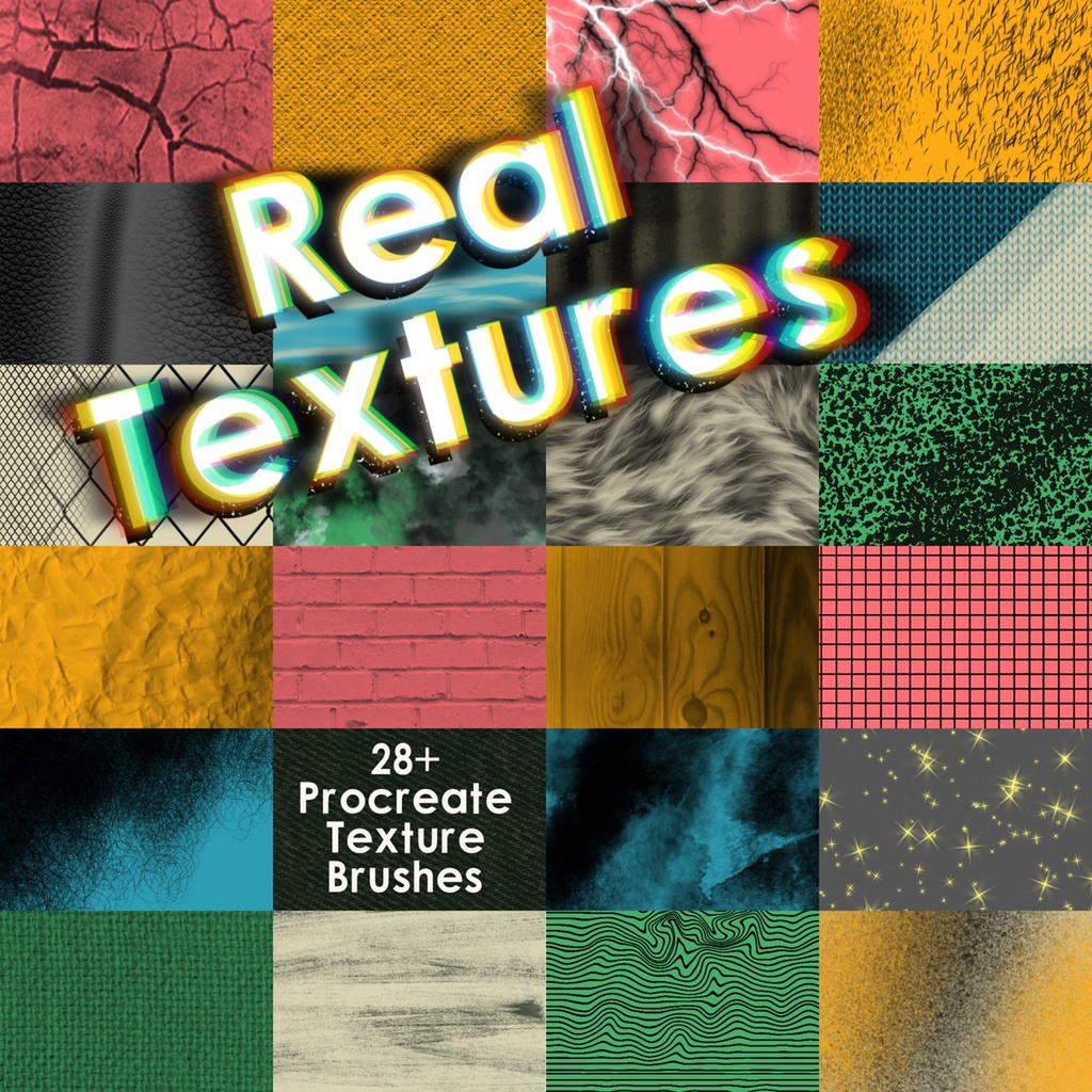 Procreate Brush - 28+ Realistic Textures &amp; Patterns Brushes