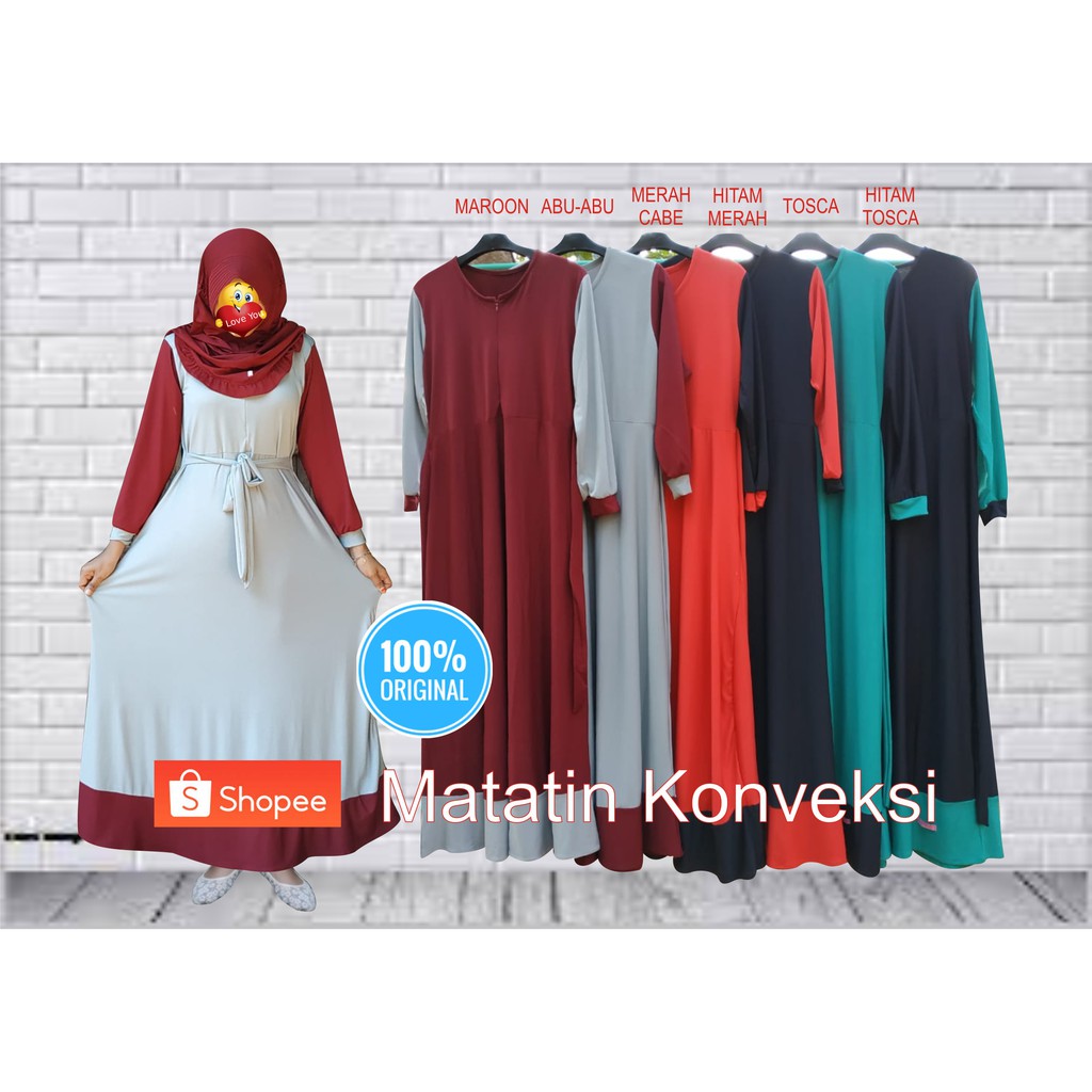 GAMIS JERSEY TEBAL LEMONSKIN GARIS BAWAH / GAMIS SYARI / DRESS TALI MATATIN TKB