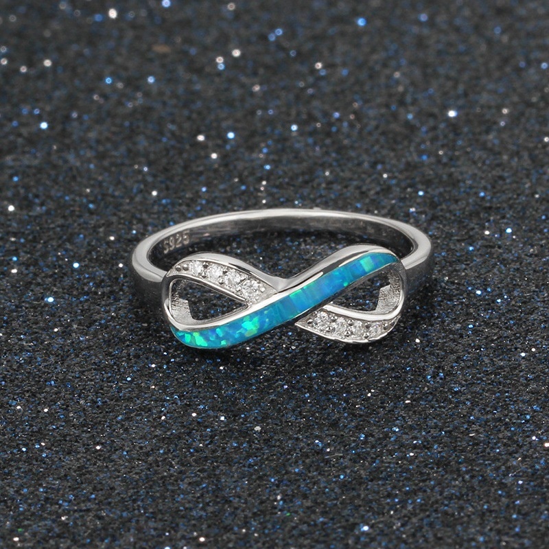 Figure Eight Diamond Opal Fashion Ladies Band Ring