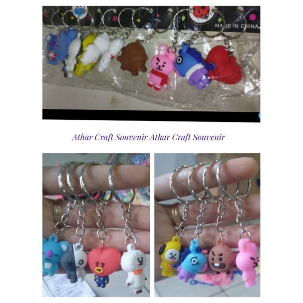 Gantungan Kunci Bts21 Lusinan isi 12 pcs / Grosir Aksesoris Asemka Jakarta bisa COD