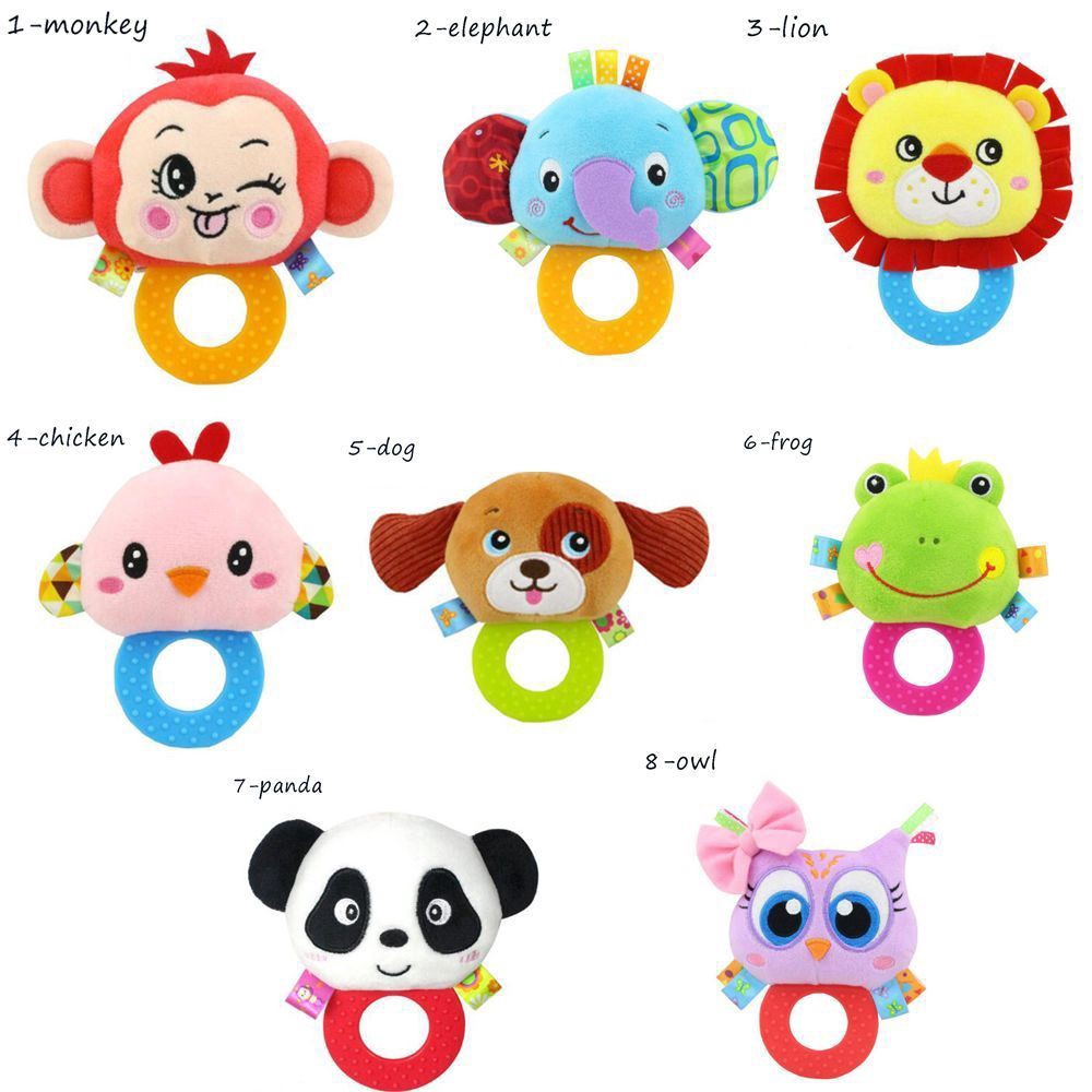 Mainan Mewah teether Dan rattle Silikon Bayi