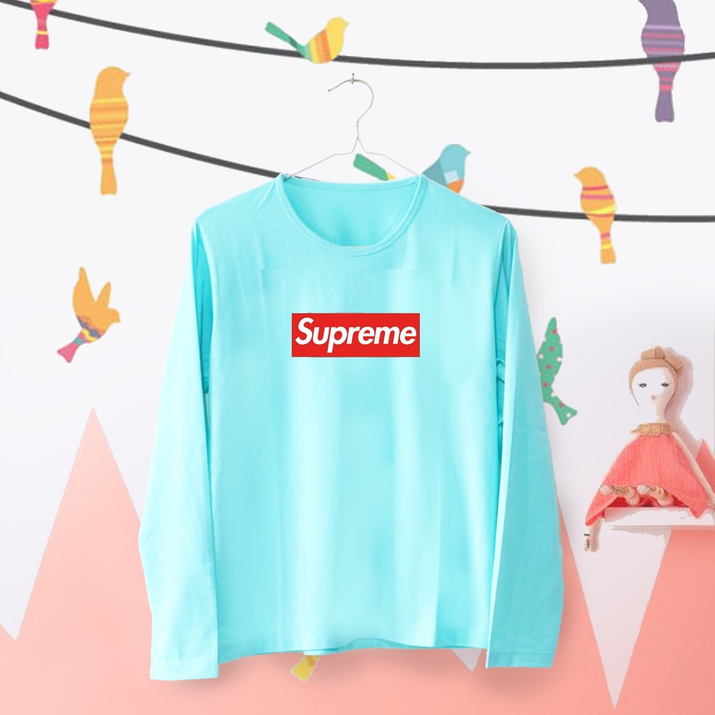 Tumblr Tee T Shirt Kaos Wanita Lengan Panjang SUPREME Warna