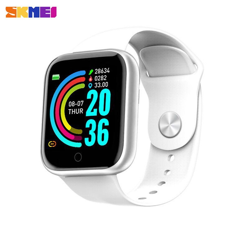SKMEI Y68 Jam Tangan Pria Wanita Digital Smartwatch Bluetooth WATCHKITE WKOS-Putih