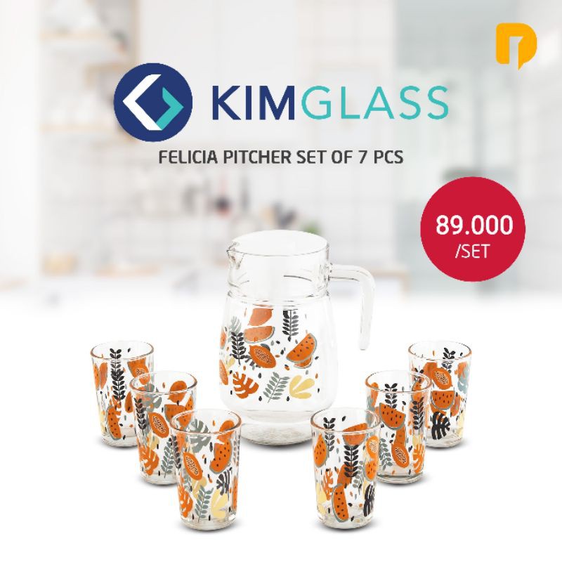 Kimglass Felicia Pitcher set of 7 Pcs