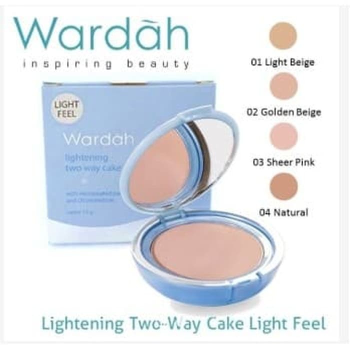 Wardah Light Feel Lightening TWC Powder Foundation SPF 15 Pake Tempat+Puff // Reffil  [KEMASAN BARU] ORIGINAL-BPOM