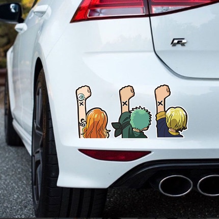 Stiker Reflektif Motif Kartun One Piece Luffy Roronoa Zoro Tony Tony Chopper Untuk Dekorasi Mobil / Motor