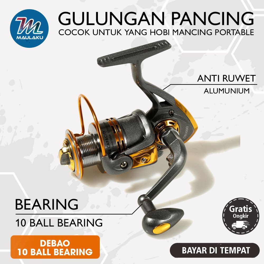 Reel Pancing Gulungan Pancing DB3000A Metal Fishing Spinning Reel 10 Ball Bearing
