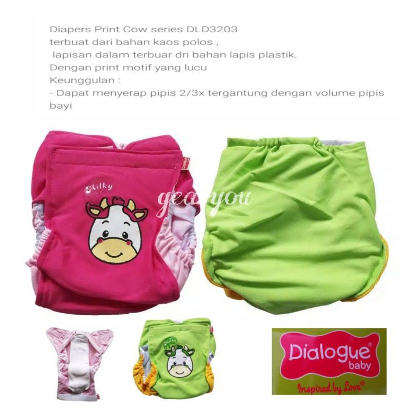 ♥BabyYank♥ Dialogue Baby Diapers Print Motif Animal Series - DLD3307 DLD3203 DLD3206 DLD3303 - Clodi Cloth Diaper - Popok Kain Bayi