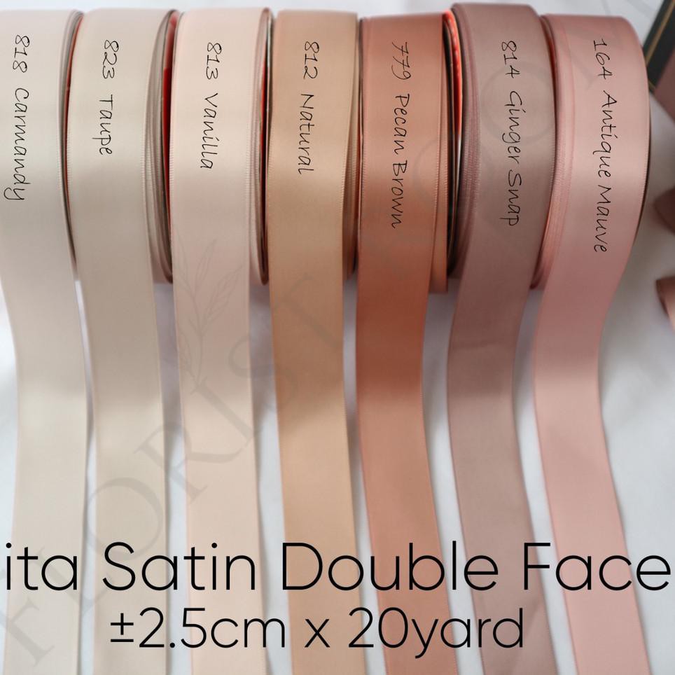 

۝ Pita Satin Double Face ±2.5cm x 20Yard - Ribbon - Wedding - Hampers ❃