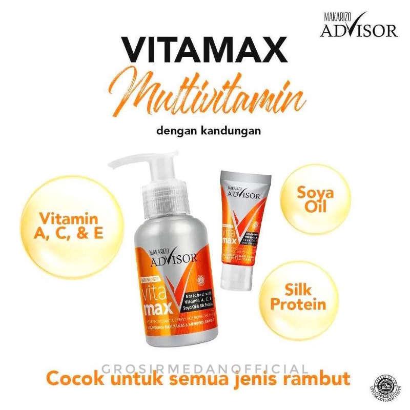 MAKARIZO ADVISOR VITAMAX - DEEPLY INTENSIVE HAIR MULTIVITAMIN TREATMENT - VITAMIN RAMBUT AGAR RAMBUT KEMBALI BERKILAU, LEMBUT, SEHAT DAN MUDAH DIATUR