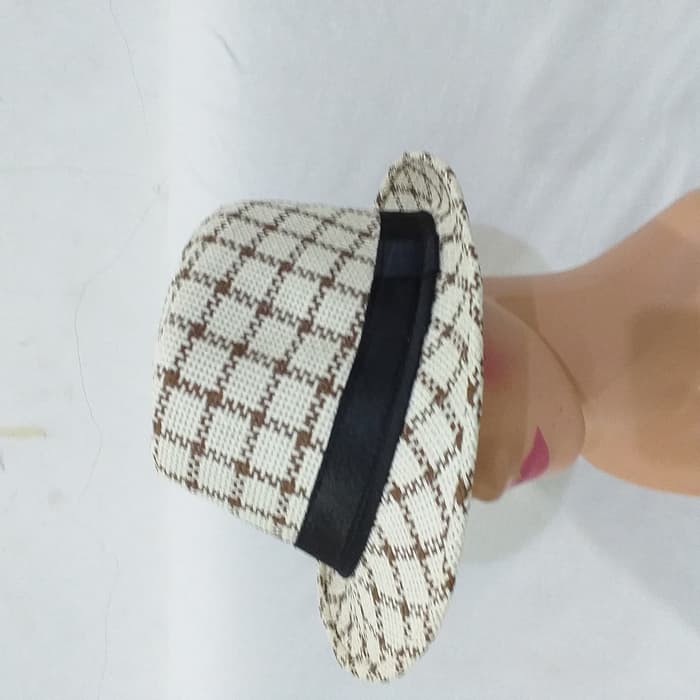 Topi Fedora Panama Anyam Corak Warna /Topi Floppy Pantai Hat Dewasa KEREN**