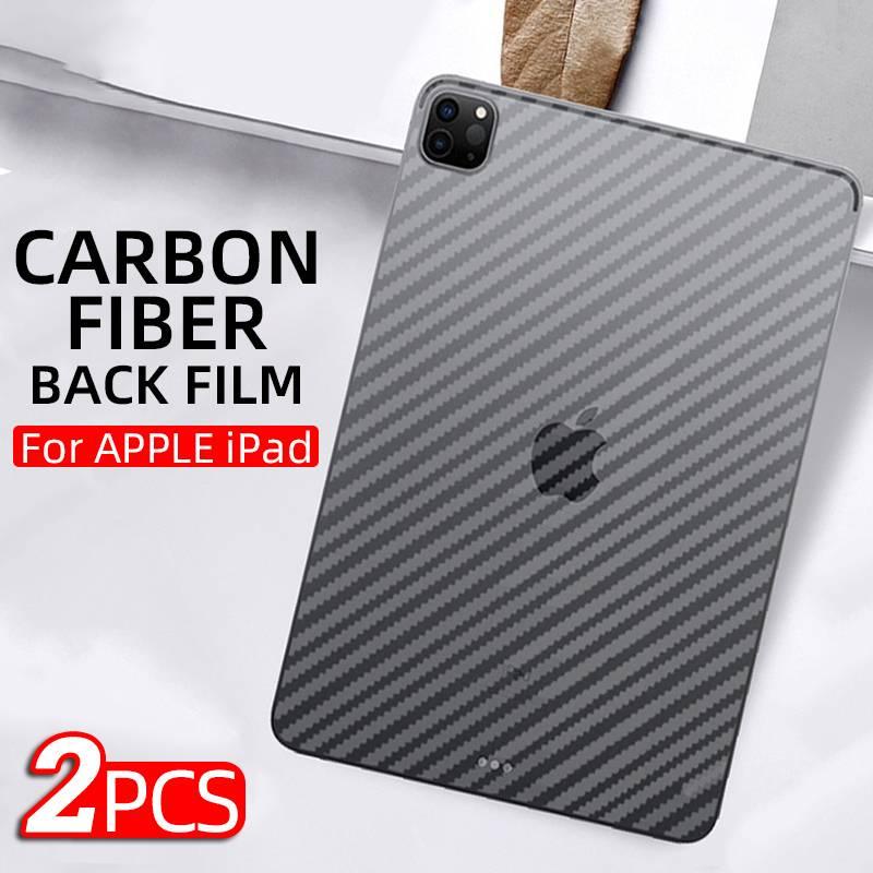 2Pcs Carbon Fiber Back Protective Film For Apple iPad Pro 12.9 11 2021 2020 2018 Screen Protector on for iPad Air 4 3 2 1 iPad 9 8 7 6 5 iPad 10.2 Mini 6 5 4 3 2 1 8.4 7.9