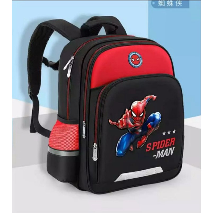 Tas Sekolah untuk Anak Laki-laki Kapten Amerika Spider Man Ransel Ortopedi Bahu Siswa Dasar Kelas 1-3 Mochila