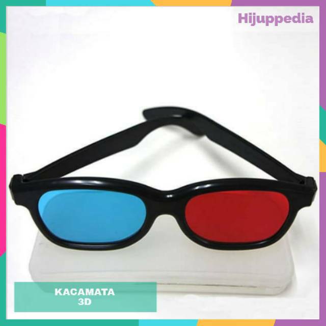 3D Glasses Plastic Frame Kacamata 3D - H3 Merah Biru Film 4D Movie HD