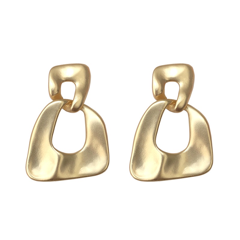 Sterling silver jarum logam anting-anting ins gaya dingin matte geometris telinga studs Korea sederh