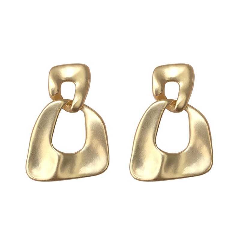 Sterling silver jarum logam anting-anting ins gaya dingin matte geometris telinga studs Korea sederh