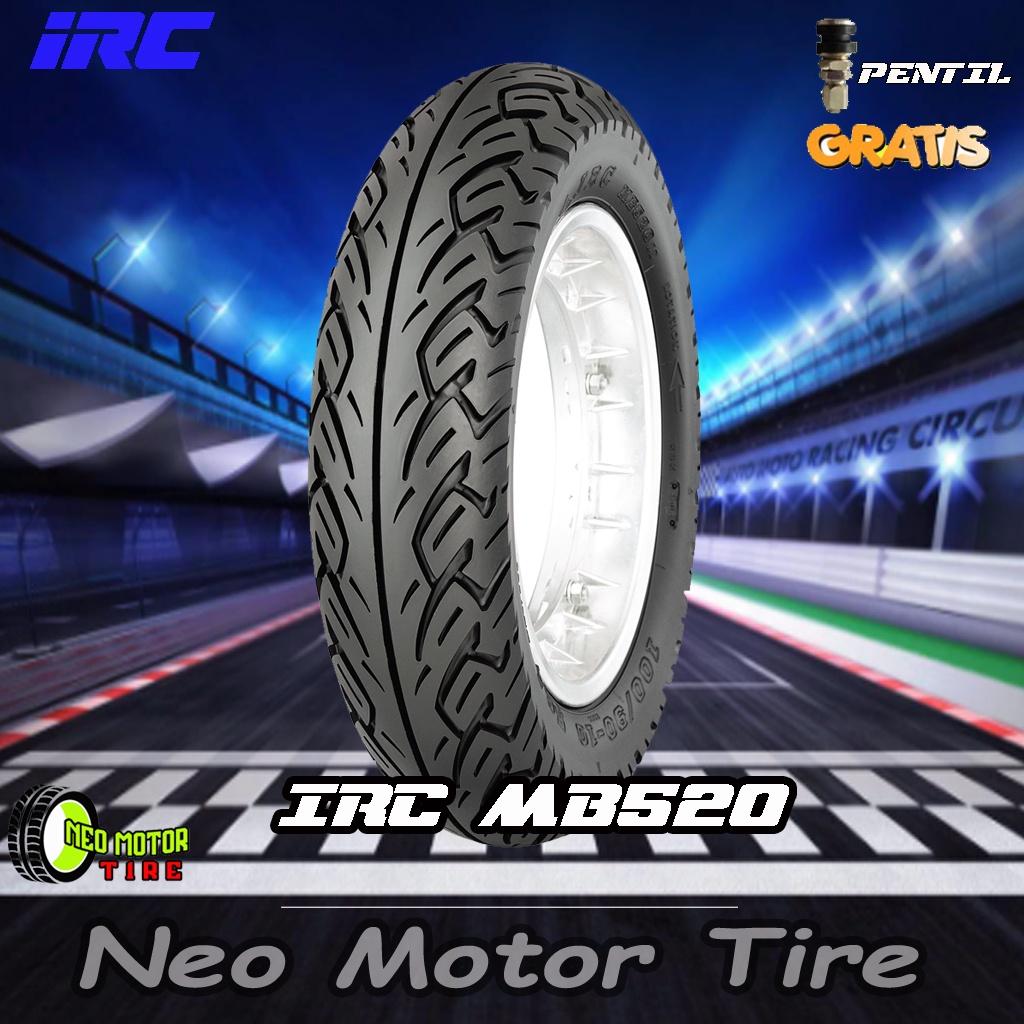 BAN MOTOR VESPA IRC MB520 120/80 RING 10 TUBELESS