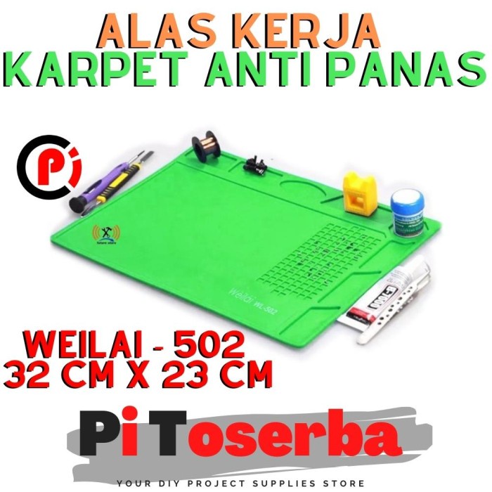 WEILAI 502 Alas Kerja Mat Silicone Solder Reparasi Tahan Panas 32x23cm