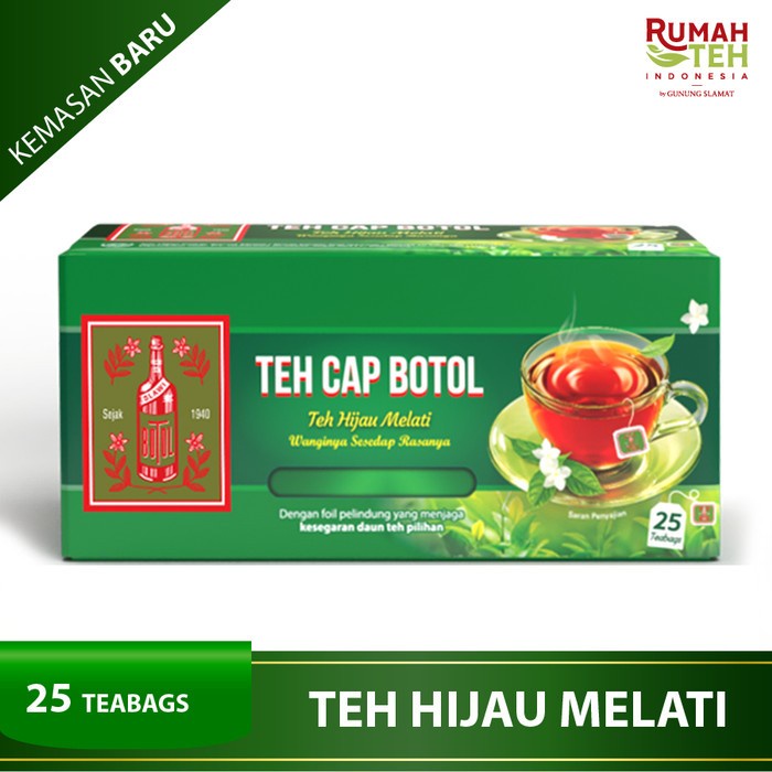 

Teh Celup Cap Botol Hijau Aroma Melati 25 Bags - Kemasan isi 5 Dus