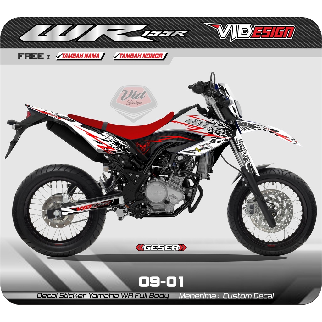 Stiker Setiker Sticker Dekal Decal Yamaha Wr 155 Putih Biru elegan Simpel Full Body