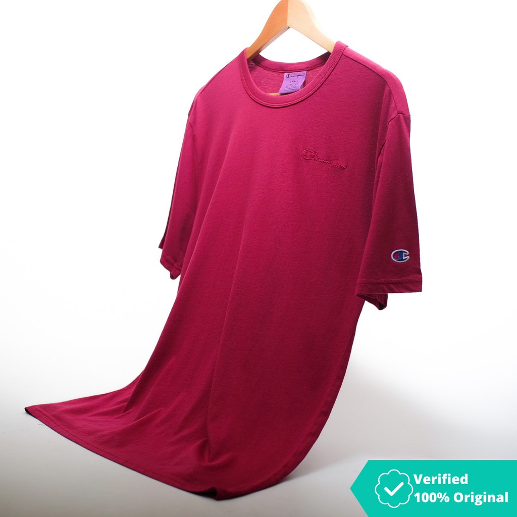 Tshirt Champion Life Tee Vintage Wash Script Logo Red