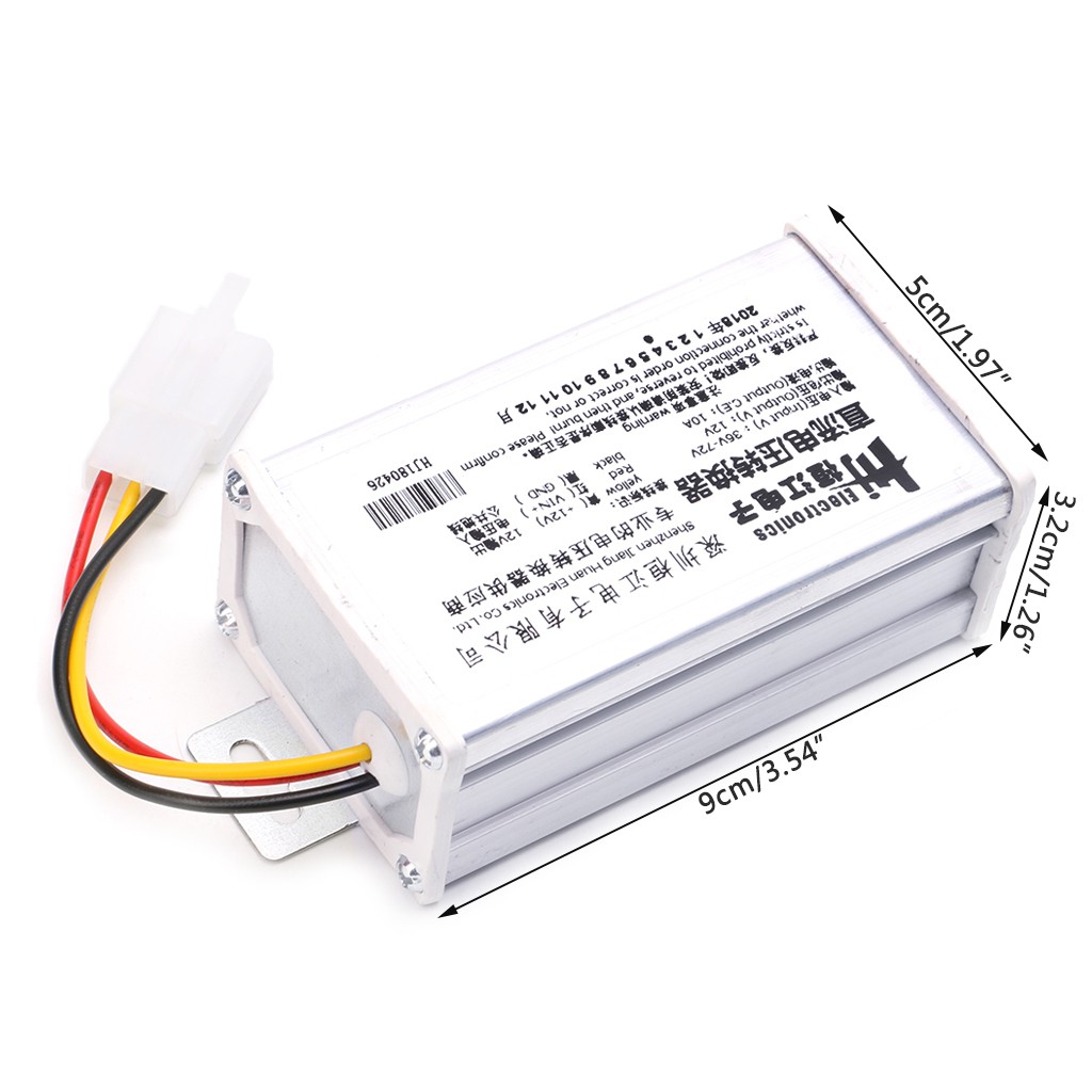 Konverter Adaptor Transformer DC 36V 48V 72V Ke 12V 10A 120W untuk E-Bike Elektrik