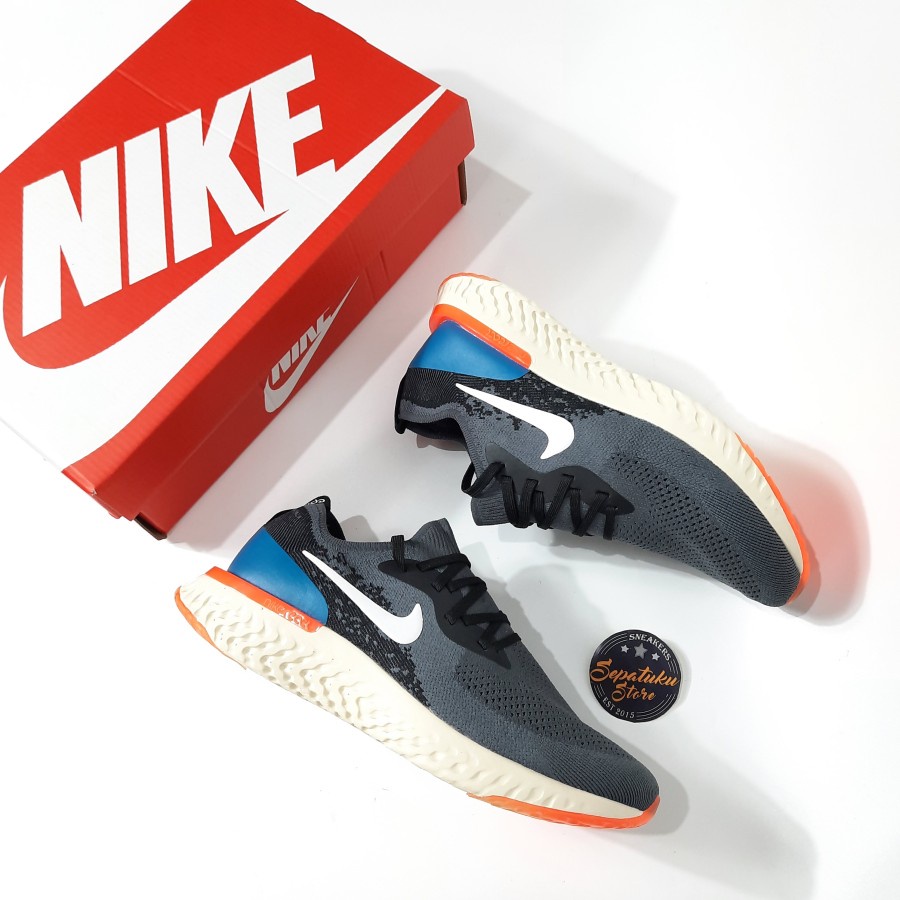 nike epic react grey and black