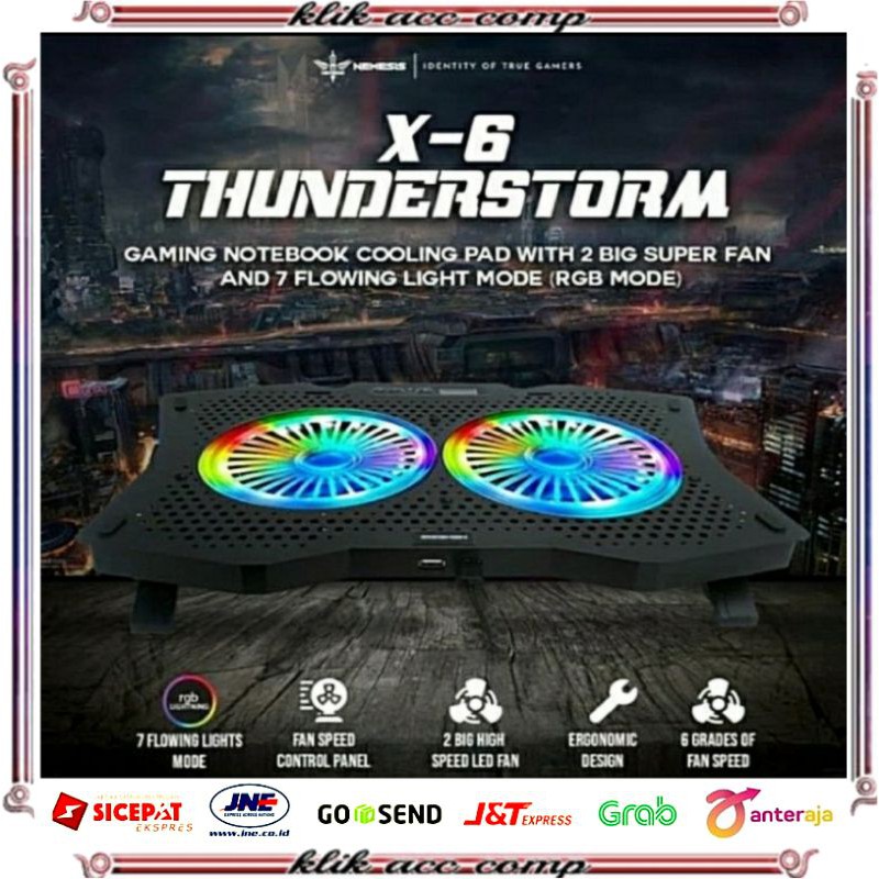 NYK NEMESIS X6 THUNDERSTORM X 6 Gaming Cooling pad with RGB X-6