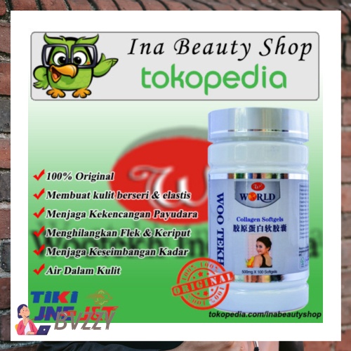 [TERLARIS] COLLAGEN SOFTGEL WOOTEKH PEMUTIH KULIT PENGENCANG PAYUDARA - 100 ORI