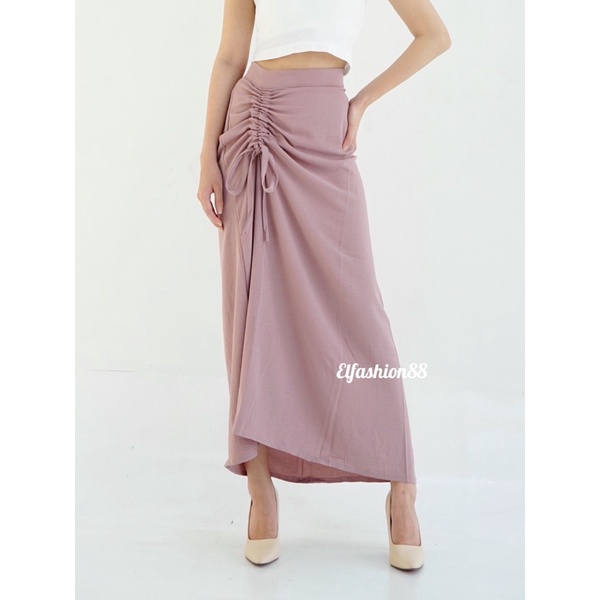 Kiara Skirt | Rok Serut Casual | Korean Skirt | Midi Skirt | Rok Serut Wanita