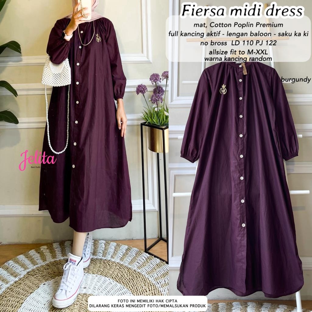FIERSA MIDI DRESS MARITZA GAMIS KATUN POPLIN LD 110