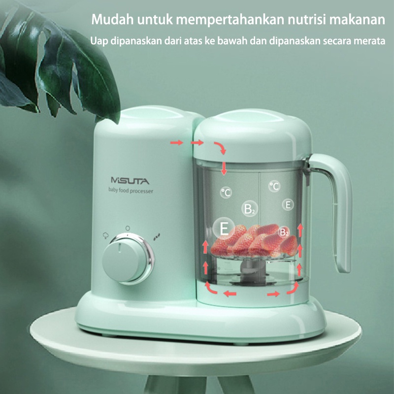 SYH Mall MISUTA BABY PUREE 4 in 1 Multi-functional Digital Baby Food Processor / Pasta Cooker / Baby Food Maker /  Blender Steam / Baby Safe Alat Pembuat Makanan/STEAM &amp; BLENDER