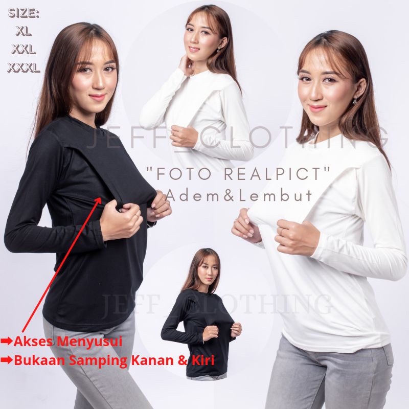 Manset Kaos Busui Menyusui Lengan Panjang | Manset Menyusui Bukaan Kanan Kiri Mangset Kaos Busui Mangset Busui Manset Menyusui