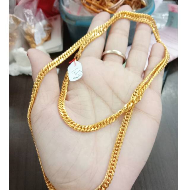 Kalung Emas 375 Rantai Panjang 15 Gram Indonesia