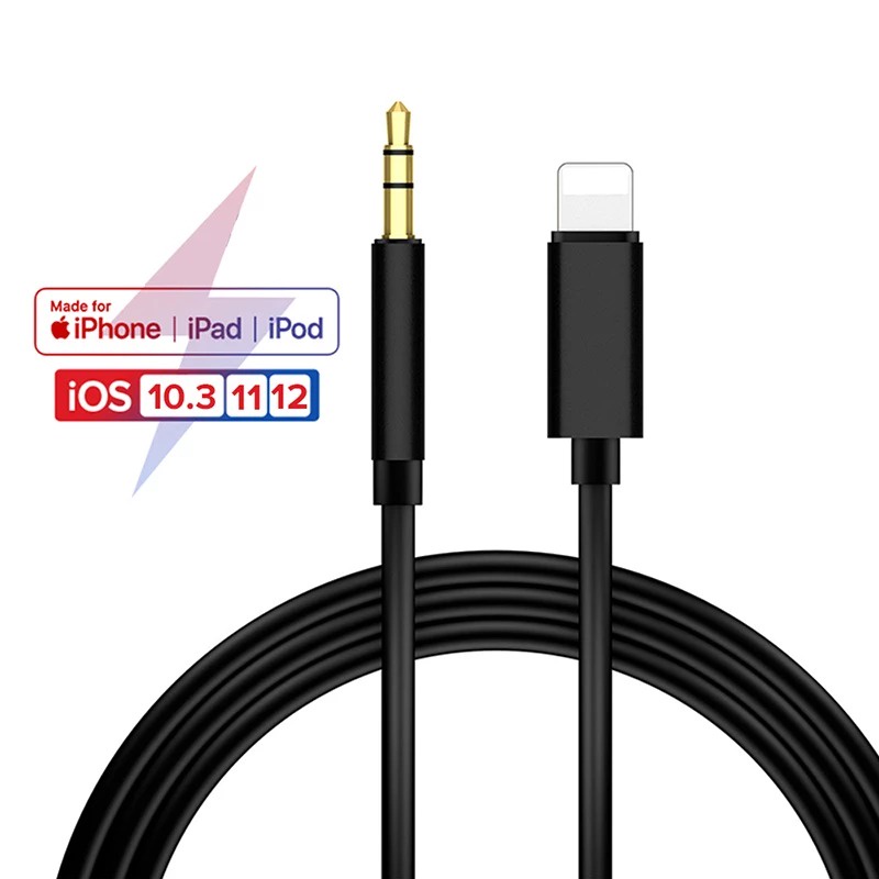 Kabel Lightning Iphone To Aux jek Male Audio 3.5mm Stereo TRS 13 12 11