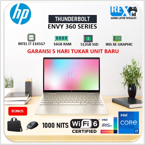 HP ENVY X360 2IN1 TOUCH I7 1165G7 16GB 512SSD W10 13.3FHD GLD