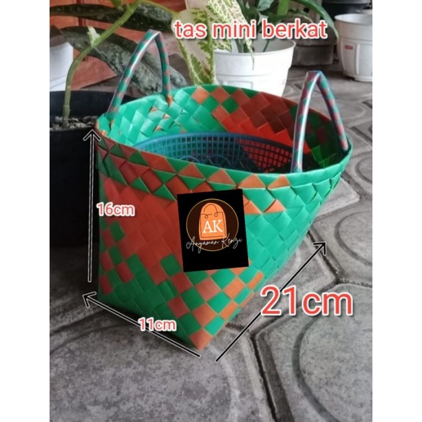 Tas anyam plastik mini berkat Stock ready